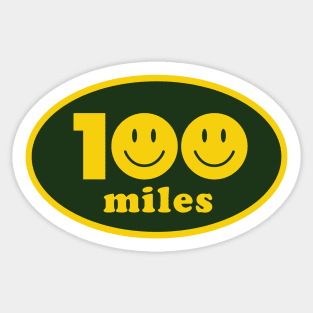100 Mile Trail and Ultra Running Smiley Face Sticker